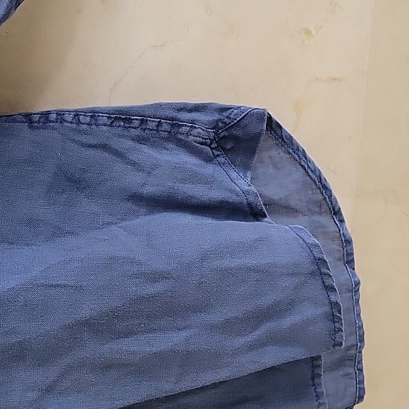 MEN'S DOPPELGANGER ROMAN BLUE LINEN BUTTON DOWN SHIRT SZ M $90 - Picture 3 of 4